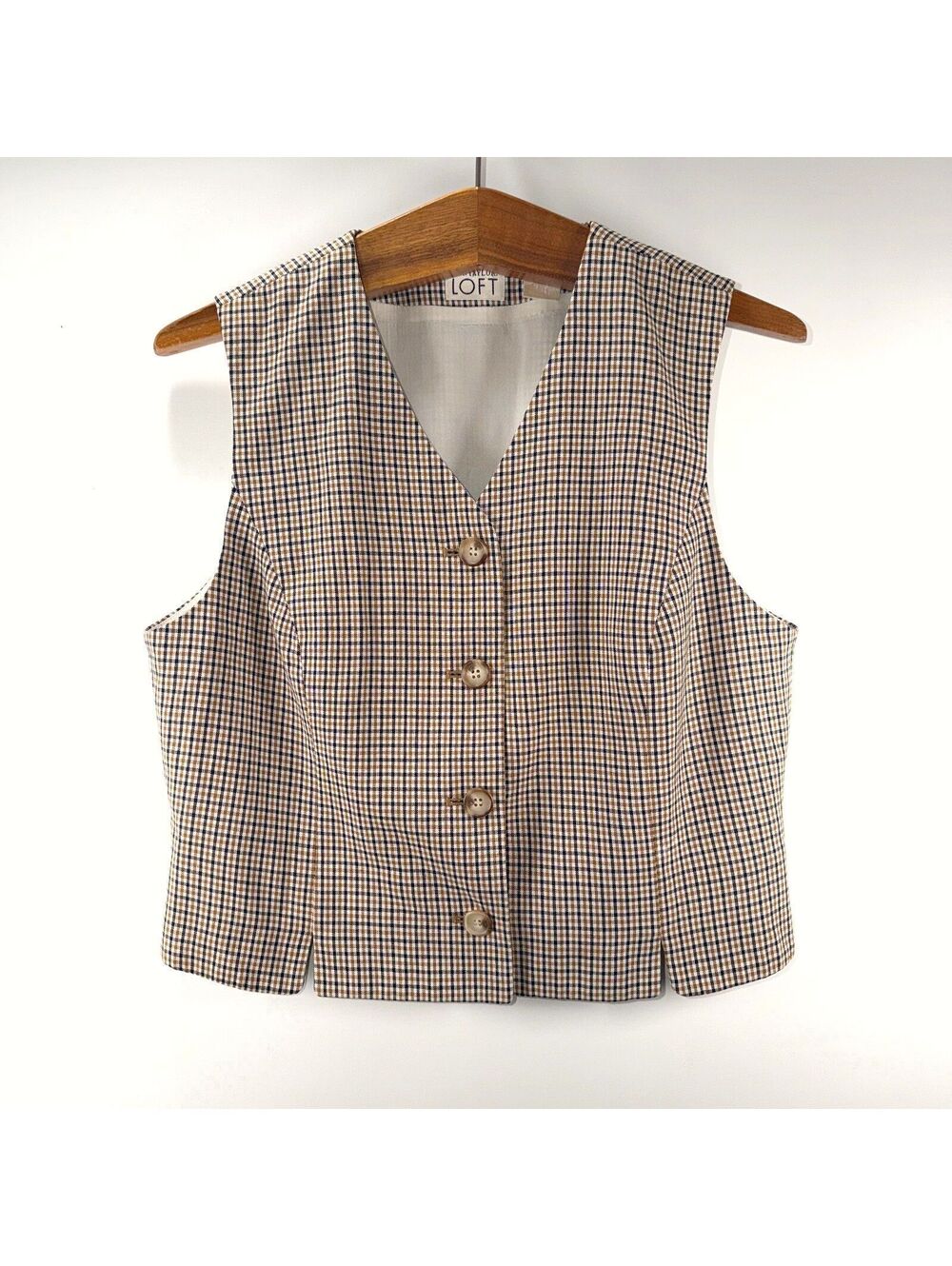 Ann Taylor LOFT Plaid Vest - M